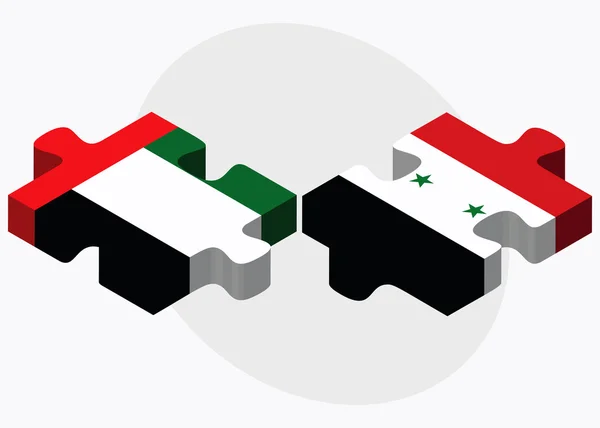 阿拉伯联合酋长国和叙利亚国旗 — 图库矢量图片