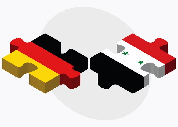 Banderas de Alemania y Siria — Archivo Imágenes Vectoriales