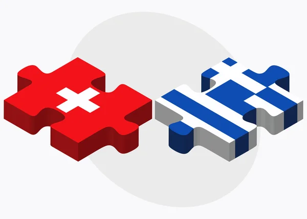Zwitserland en Griekenland vlaggen — Stockvector