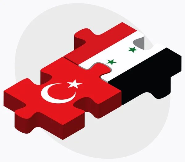 Türkei und Syrien Flaggen — Stockvektor