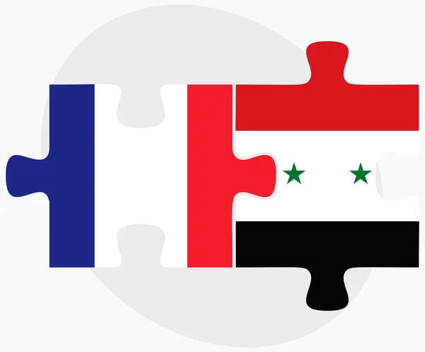 Frankrijk en Syrië vlaggen — Stockvector