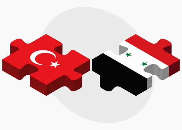 Türkei und Syrien Flaggen — Stockvektor