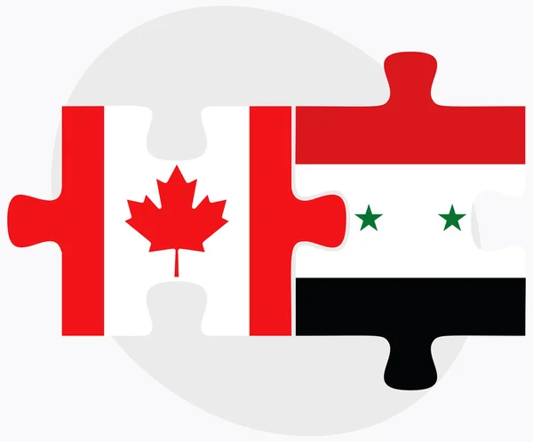 Banderas de Canadá y Siria — Vector de stock