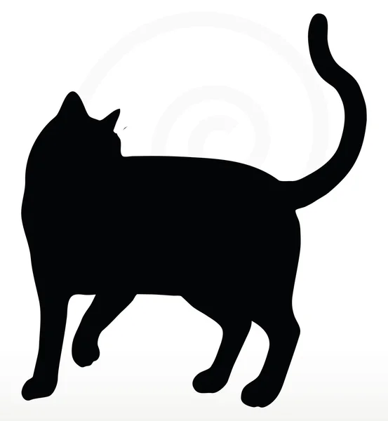 Silueta de gato — Vector de stock