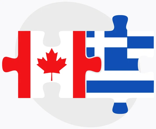 Banderas de Canadá y Grecia — Vector de stock