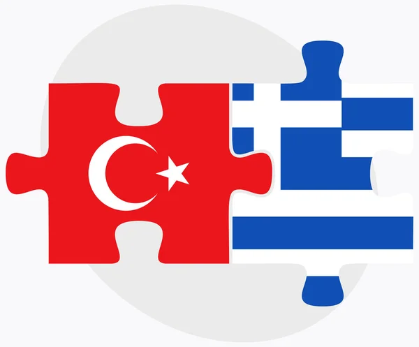 Turkije en Griekenland vlaggen — Stockvector