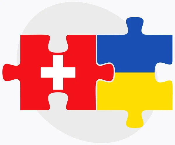 Drapeaux Suisse et Ukraine — Image vectorielle