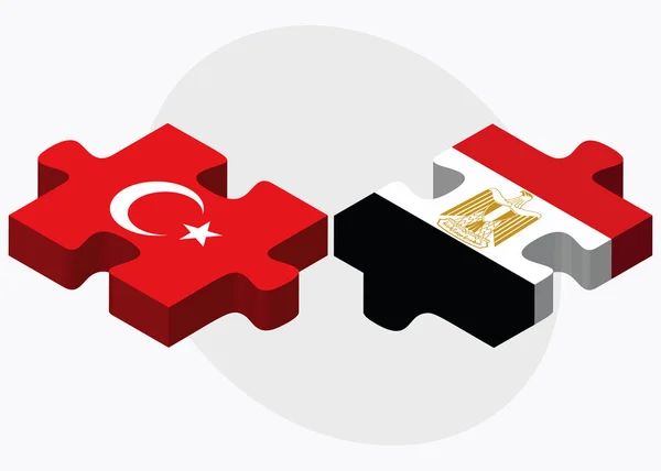 Turkiet och Egypten flaggor — Stock vektor