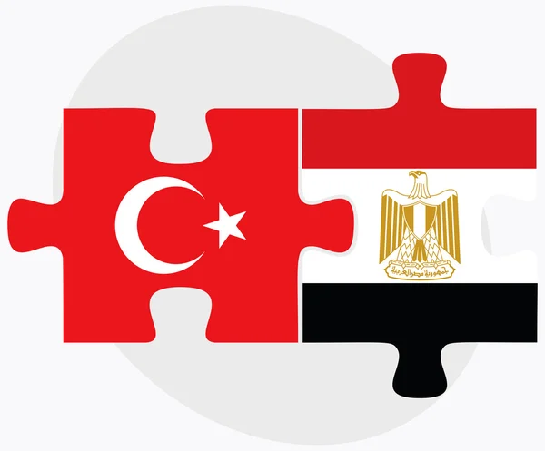 Bandiere Turchia ed Egitto — Vettoriale Stock