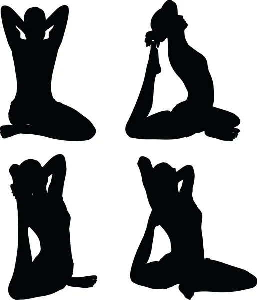 Yoga pose isolada no fundo branco — Vetor de Stock