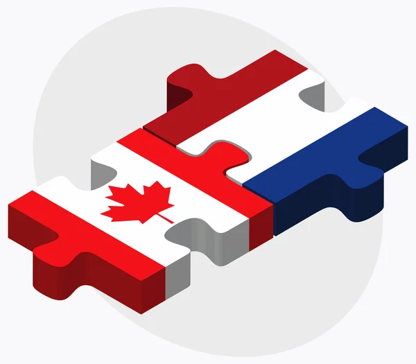 Banderas de Canadá y Países Bajos — Vector de stock