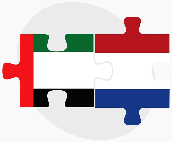 Émirats arabes unis et Pays-Bas Drapeaux — Image vectorielle