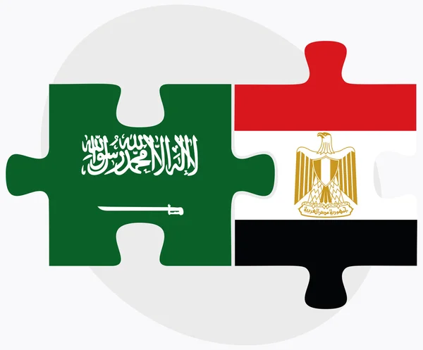 Arabia Saudyjska i Egipt flagi — Wektor stockowy