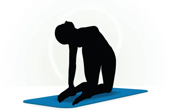 Postura de yoga aislada sobre fondo blanco — Vector de stock