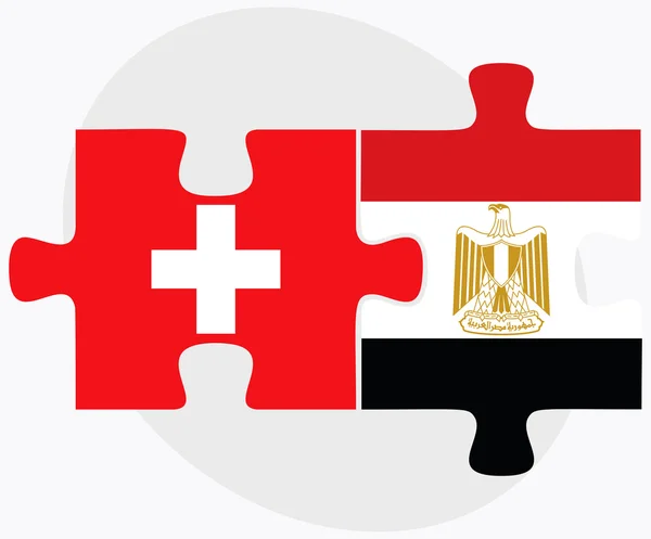 Zwitserland en Egypte vlaggen — Stockvector