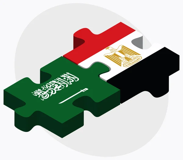 Saoedi-Arabië en Egypte vlaggen — Stockvector