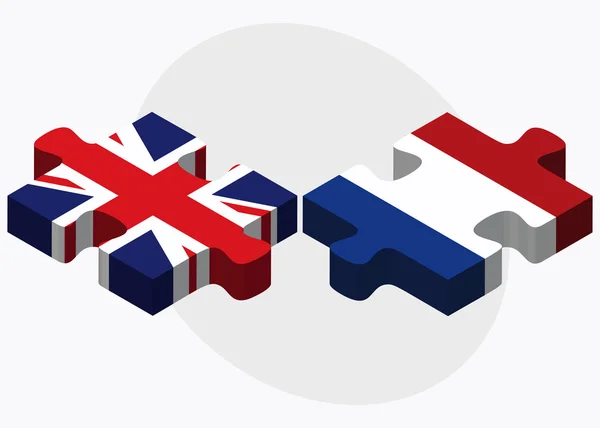 Regno Unito e Paesi Bassi Bandiere — Vettoriale Stock