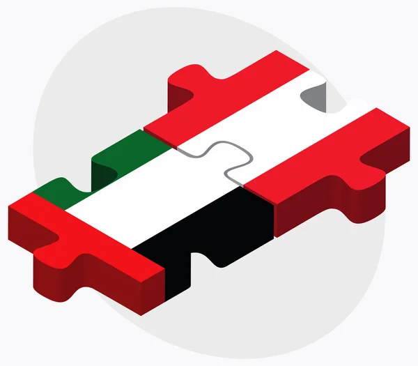 Förenade Arabemiraten och Österrike flaggor — Stock vektor