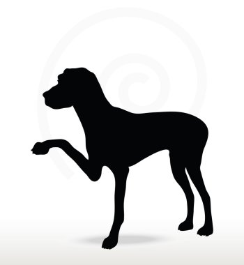 köpek siluet sallamak el poz