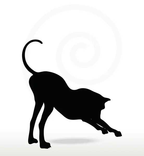 Hond silhouet in stretch pose — Stockvector
