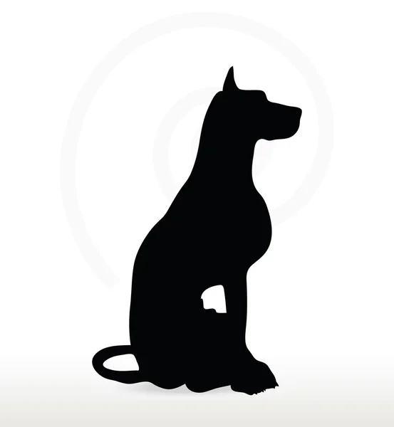 Sylwetka psa w siedzącej pozie — Wektor stockowy