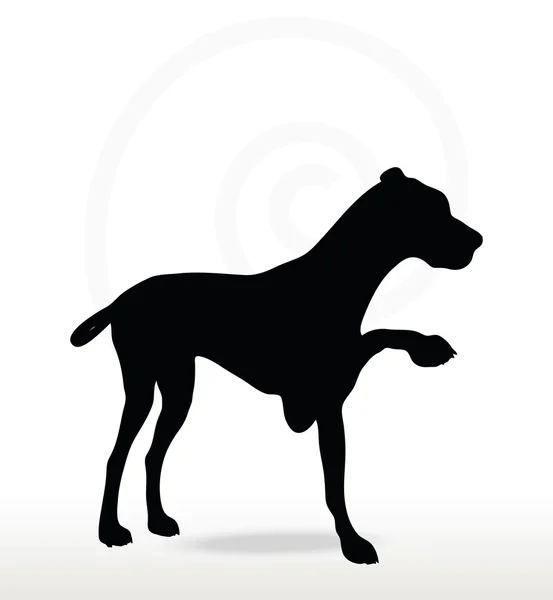 Silueta de perro en manos estrechas pose — Vector de stock