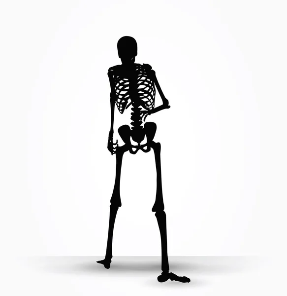 Skeleton silhouet in shuffle pose — Stockvector