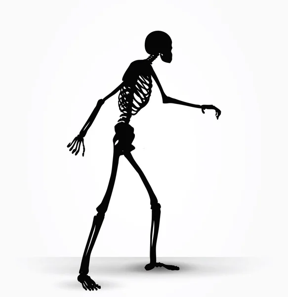 Silueta esqueleto en pose de barajar — Archivo Imágenes Vectoriales