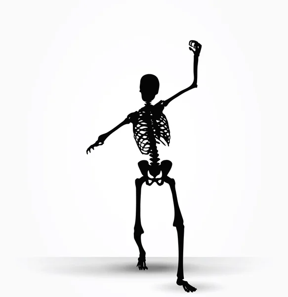 Skeleton silhouette in intimidating pose — Stock Vector