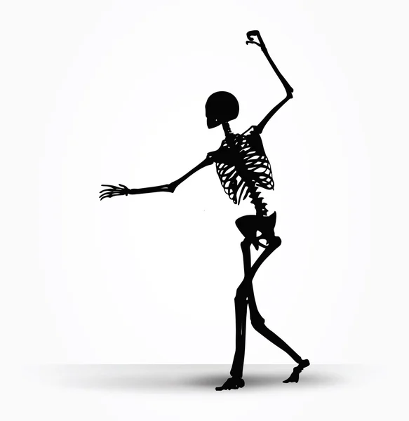 Skeleton silhouette in intimidating pose — Stock Vector