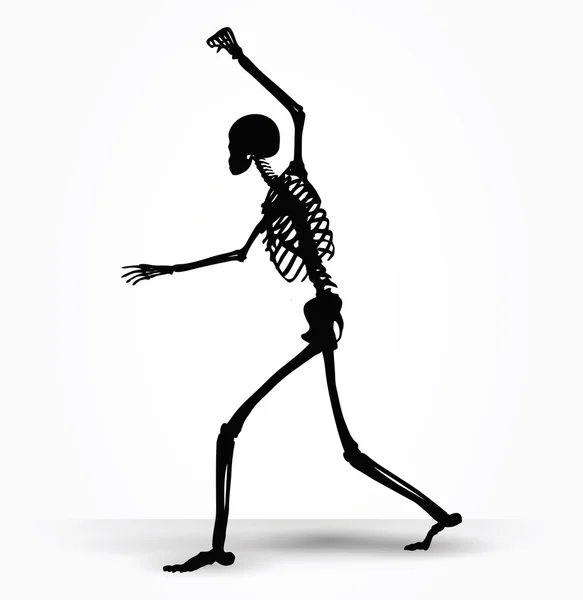 Skeleton silhouette in intimidating pose — Stock Vector