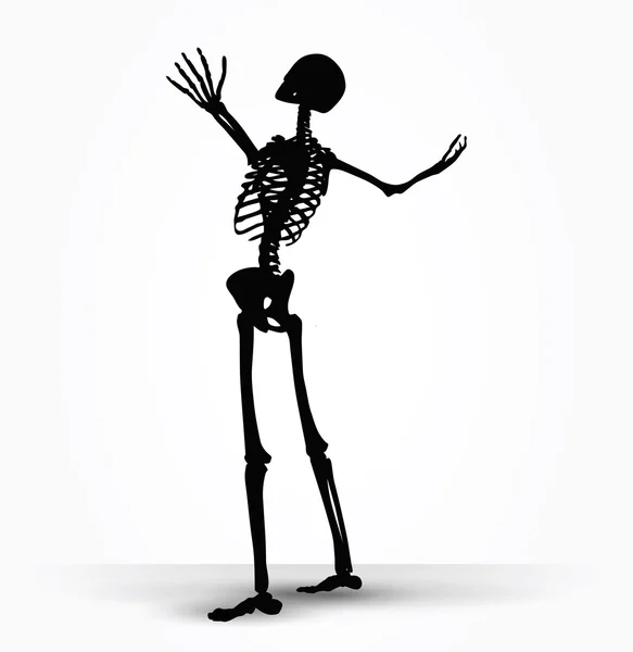 Skeleton silhouette in power pose — Stock Vector