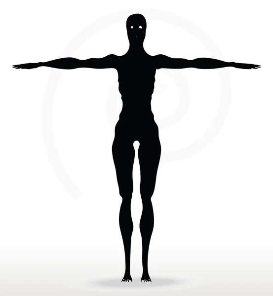 Skelett-Silhouette in Standardpose — Stockvektor