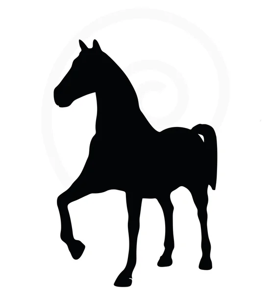 Silueta de caballo aislada en blanco — Vector de stock