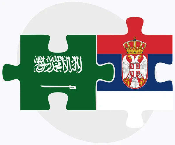 Bandeiras da Arábia Saudita e Sérvia — Vetor de Stock