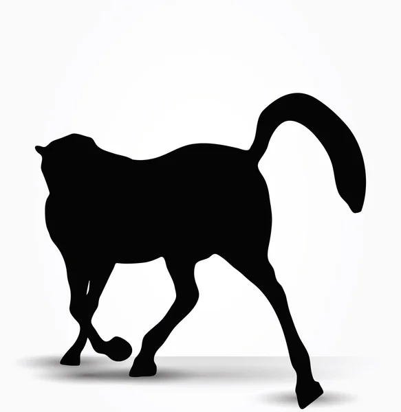 Horse silhouette in prancing walk pose — Stock Vector