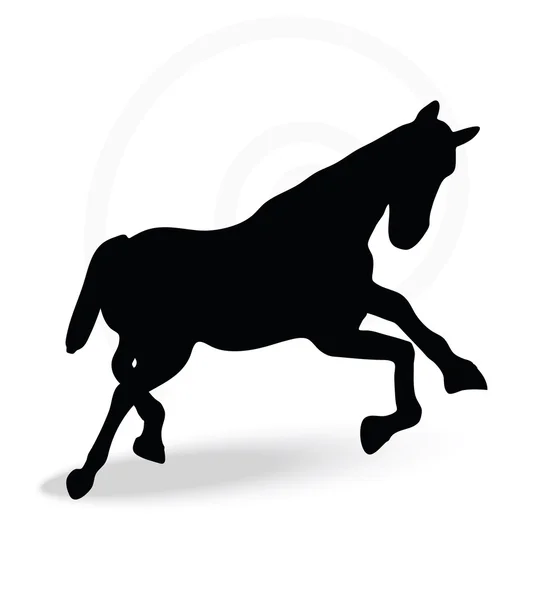 Silueta de caballo en pose de carrera — Vector de stock