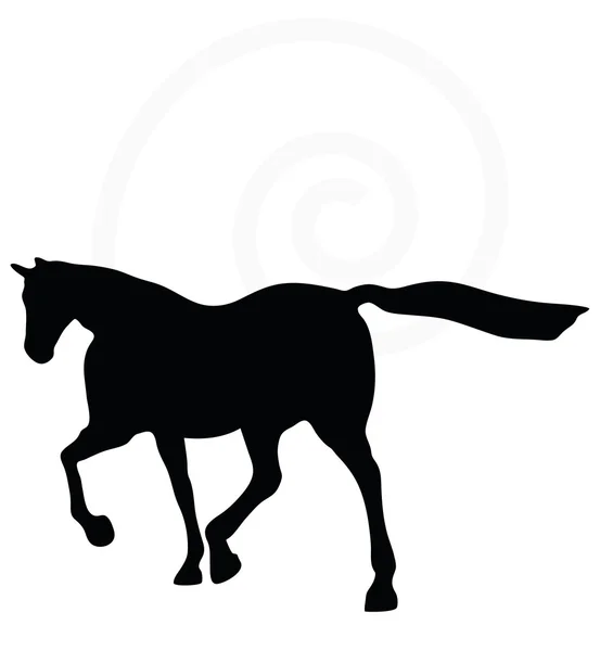 Silueta de caballo en pose de bucle — Vector de stock