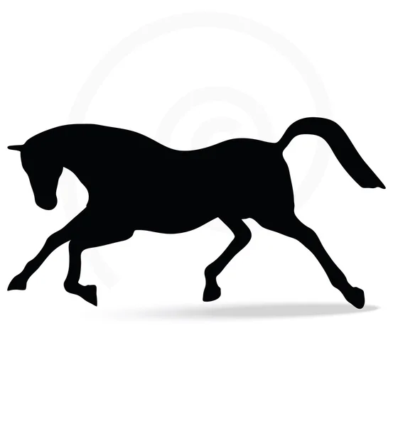 Силуэт лошади в беговой позе — стоковый вектор