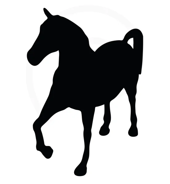 Silueta en pose de caballo espectáculo — Vector de stock