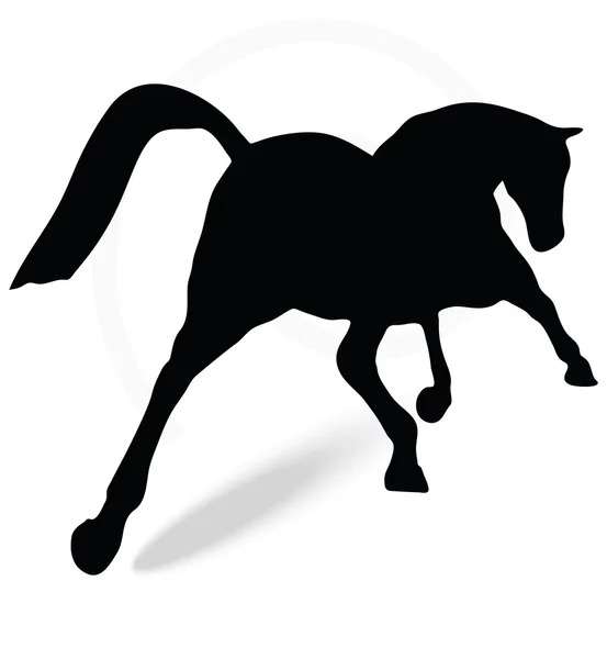 Silueta de caballo en pose de carrera — Vector de stock