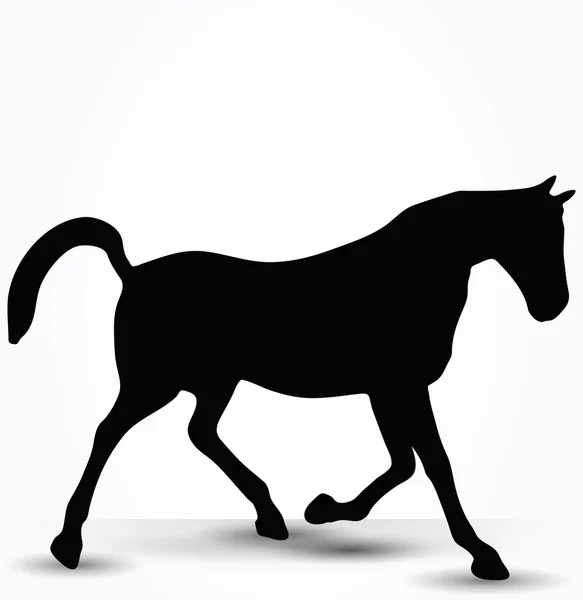 Horse silhouette in prancing walk pose — Stock Vector