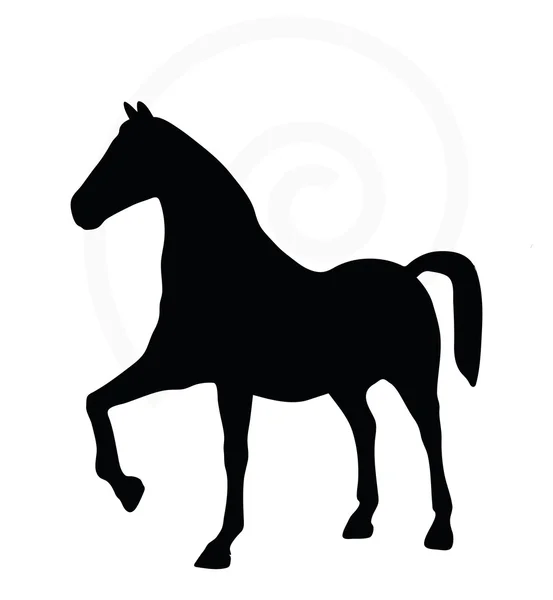 Silhouette de cheval isolée sur blanc — Image vectorielle