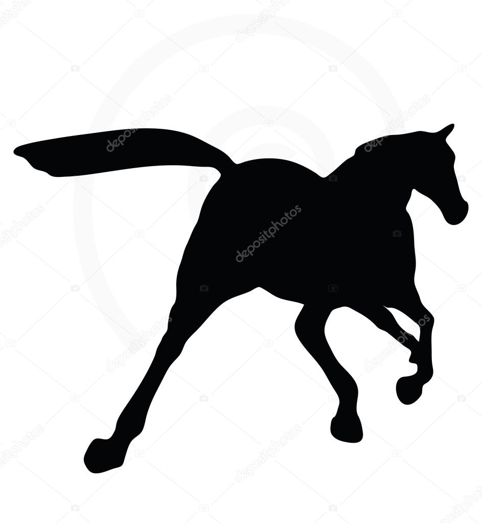 horse silhouette in fast trot pose