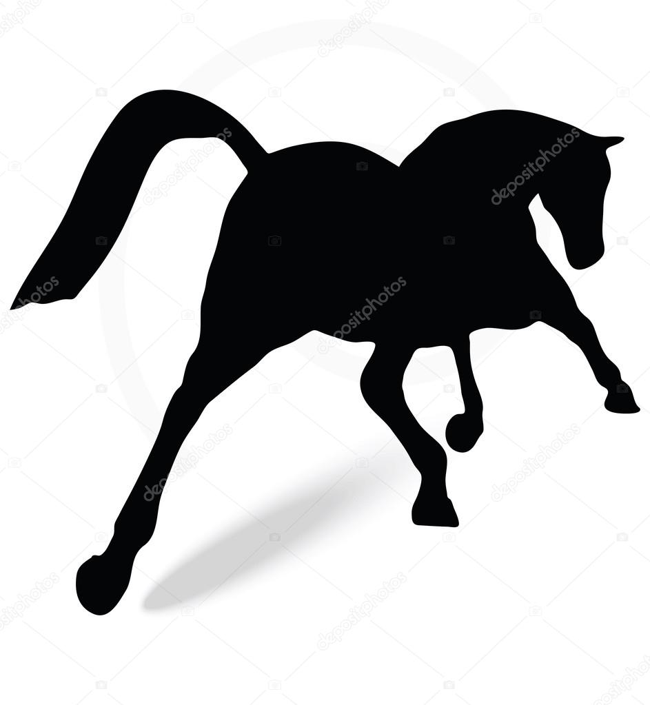 horse silhouette in running pose