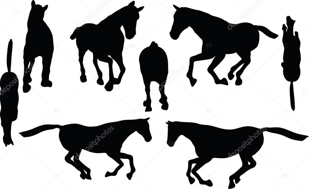 horse silhouette in gallop pose