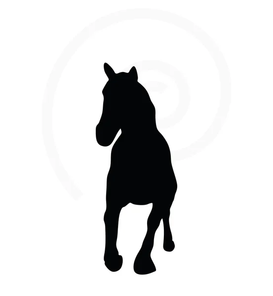 Silueta de caballo en pose de trote rápido — Vector de stock