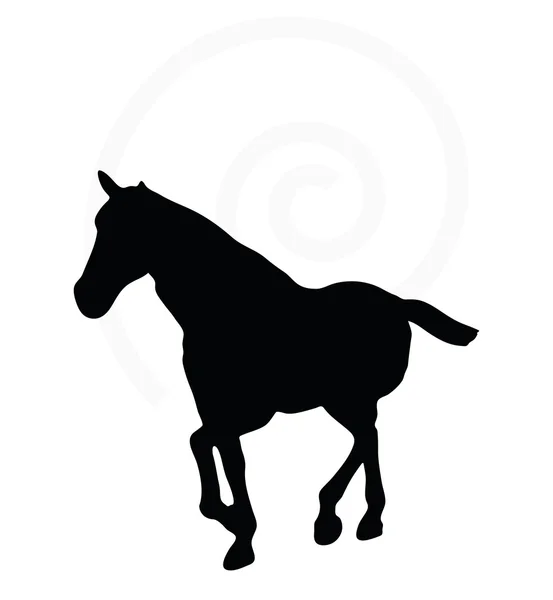 Silueta de caballo en pose de bucle — Vector de stock