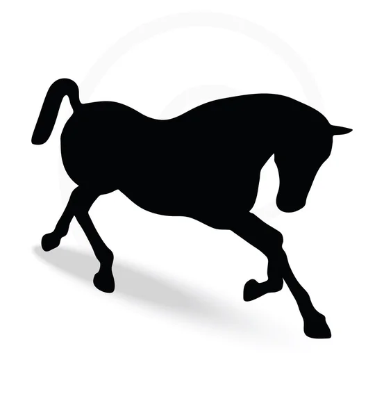 Silhouette de cheval en posture de course — Image vectorielle