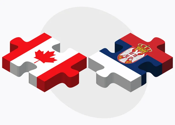 Canada and Serbia Flags — Stock Vector